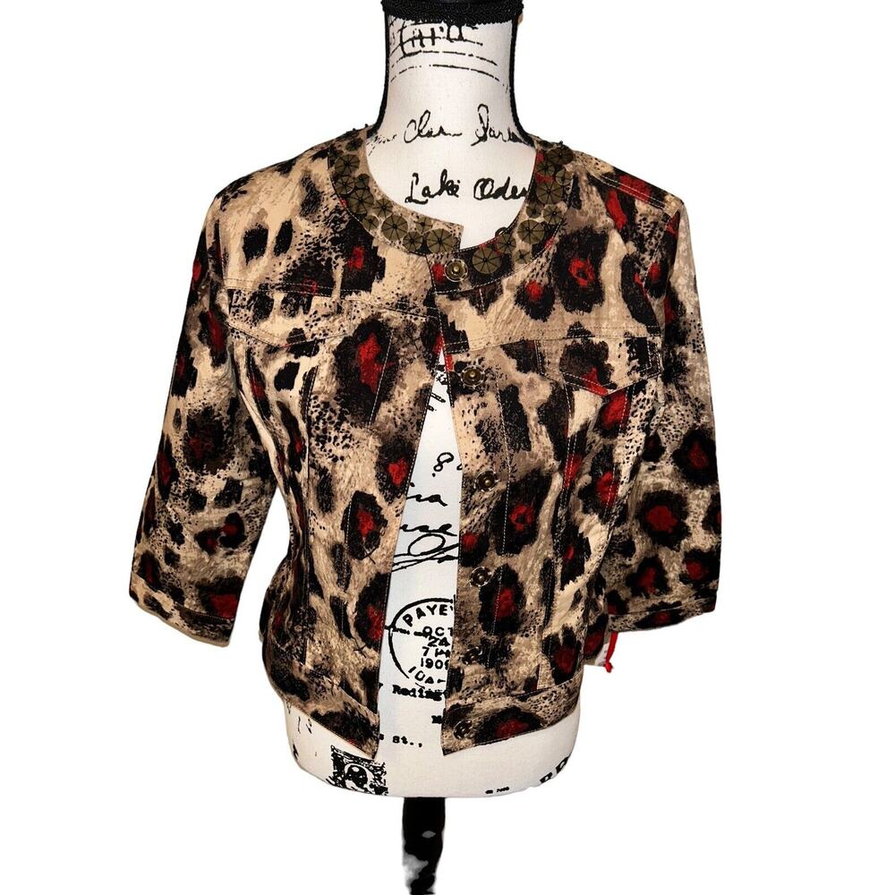 Ruby Rd petite tops / Gorgeous Top Red, Browns-‎ Size Petite 8- NWT- $64